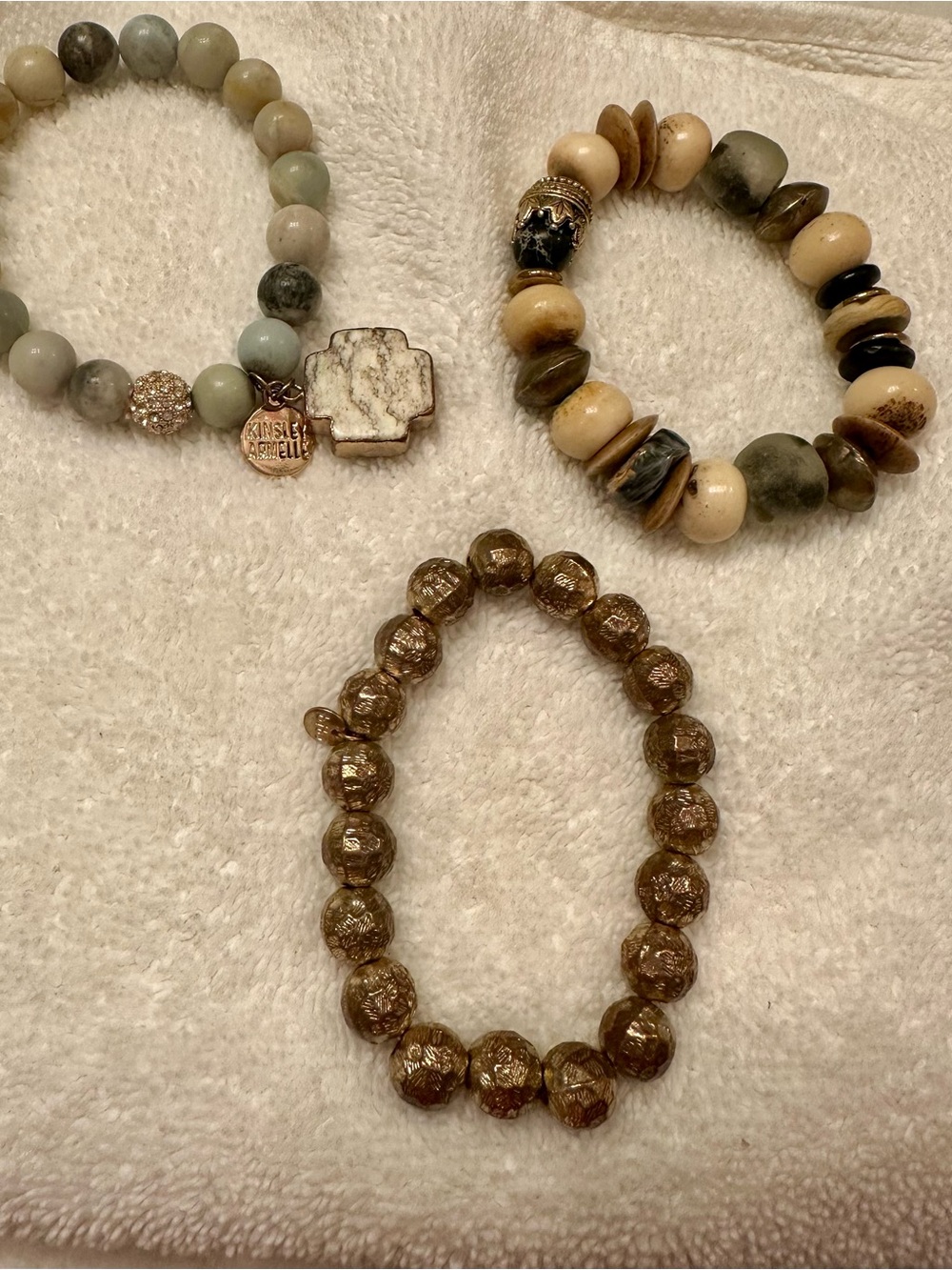 Kinsley Armelle, BIBA, and Unknown Brand Set of Three Stretch Bracelets